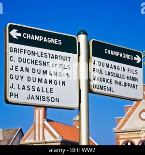 Vignerons et maisons de Champagne adresse rue Rilly-la-Montagne, Marne, Champagne, Grand Est, France, Europe, Banque D'Images