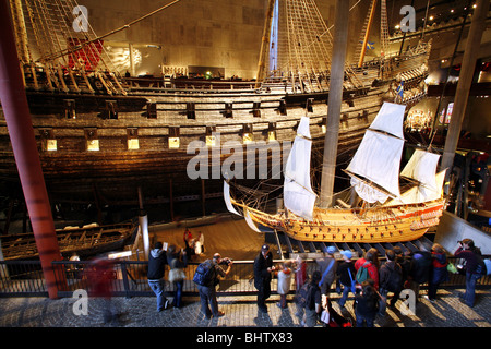 Vasa Vasa Ship Wreck et Modèle, Vasamuseet / musée Vasa, Djurgården, Stockholm, Suède Banque D'Images