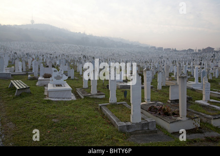 Cimetière à Sarajevo, Bosnie-Herzégovine Banque D'Images