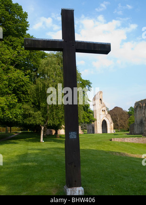 Les ruines de l'Abbaye de Glastonbury, Somerset England UK Banque D'Images