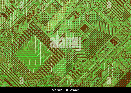 Carte du Circuit vert électronique contexte diagonal fantastique Banque D'Images