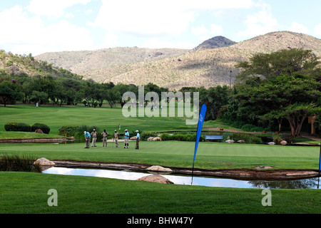 Parcours de Golf de Sun City, province du nord-ouest de Johannesburg, Afrique du Sud , Banque D'Images