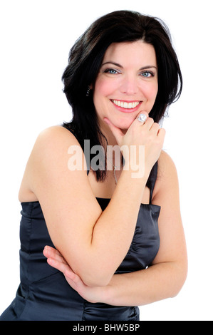 Belle Jeune femme portant une robe de cocktail Banque D'Images