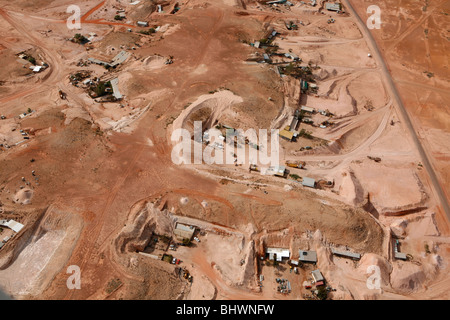 De l'antenne mines d'opale de Coober Pedy (Outback, South-Australia). Banque D'Images