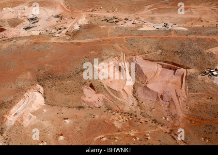 De l'antenne mines d'opale de Coober Pedy (Outback, South-Australia). Banque D'Images