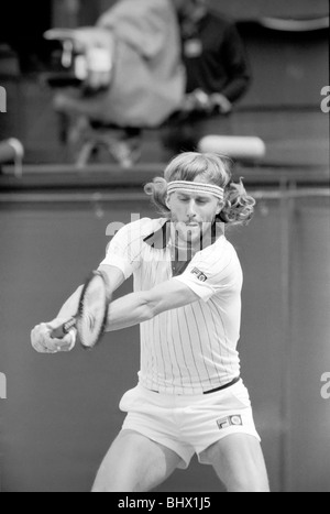 Wimbledon 1980 : Men's finales : Bjorn Borg c. John McEnroe. Juillet 1980 80-3479-001 Banque D'Images