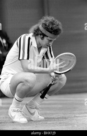 Wimbledon 1980 : Final Menês : Bjorn Borg c. John McEnroe. Juillet 1980 80-3479A-020 Banque D'Images