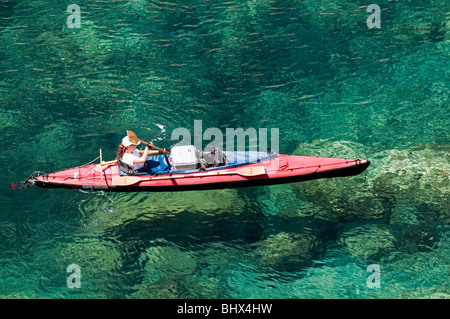 Kayak de mer à Foca Turquie Banque D'Images