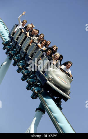 Jetline, montagnes russes du parc d'attractions Gröna Lund, Djurgården, Stockholm, Suède Banque D'Images