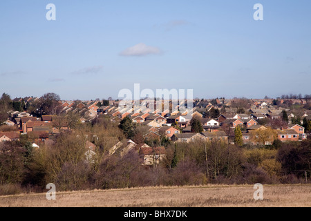 De nouveaux logements modernes sur la banlieue urbaine rurale Ipswich Suffolk Angleterre Banque D'Images