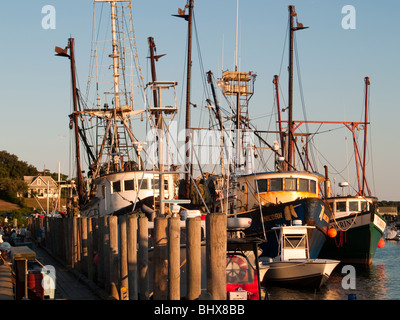 Bateaux dans le port à Menemsha sur Martha's Vineyard, Massachusetts, USA Banque D'Images