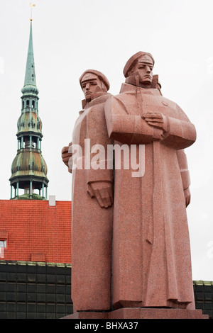 Tirailleurs lettons monument. Riga, Lettonie Banque D'Images