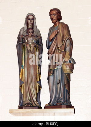 Des statues de la Sainte Famille, Marie, Joseph et l'Enfant Jésus Banque D'Images