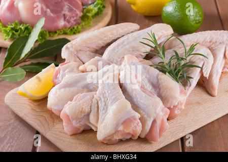 Tambour et aile de poulet Poulet Banque D'Images