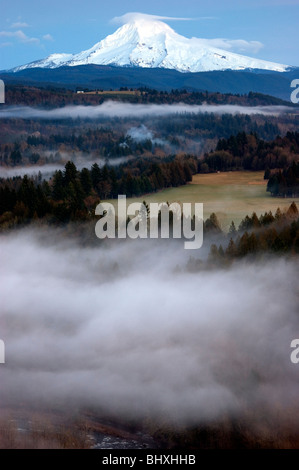 Mount Hood et Bull Run de Bluff Road Sandy Oregon Banque D'Images