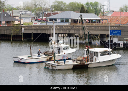 Bateaux de la baie de Chesapeake à Cambridge Creek Banque D'Images