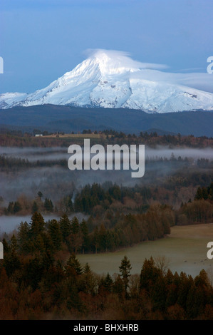 Mount Hood et Bull Run de Bluff Road Sandy Oregon Banque D'Images