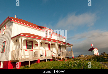 Terre-neuve île Quirpon, Lighthouse Inn, colorée vue frontale de Lighthouse Inn. Banque D'Images