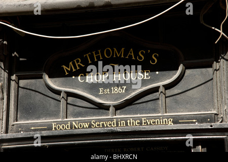 M. Thomas's Chop House Restaurant sur Cross Street Manchester Banque D'Images