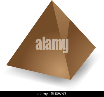 Vide blanc brillant 3d illustration pyramide Banque D'Images