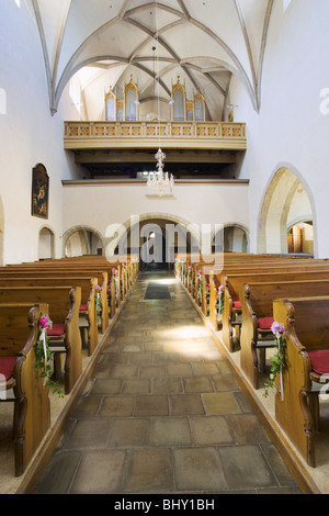 Autel de l'église de Lübz, région de Waldviertel, Basse Autriche, Autriche Banque D'Images