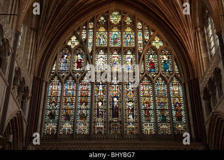 Grand vitrail de l'église britannique Banque D'Images