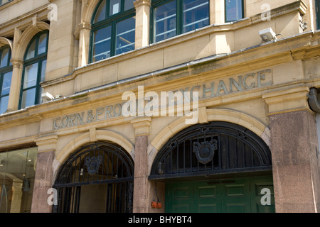 Le maïs et produire Exchange Building dans Exchange Square Manchester Banque D'Images