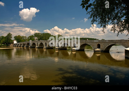 Pont sur la rivière Meric Meric,Edirne, Turquie Banque D'Images