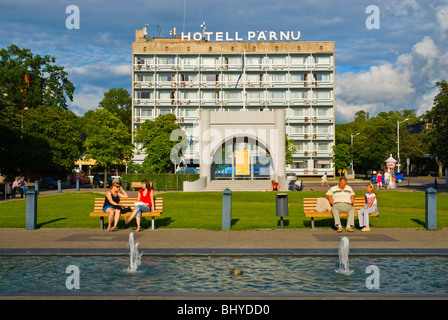 Rüütli plats square à Pärnu Estonie Europe Banque D'Images