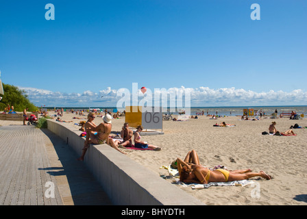 Rand la plage de Pärnu Estonie Europe Banque D'Images