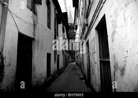 Retour Street et cathédrale Saint-Joseph, Stone Town, Zanzibar, Tanzanie, Afrique de l'Est Banque D'Images