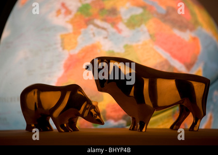 Ours et bull Banque D'Images