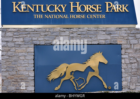 Panneau d'entrée à la Kentucky Horse Park de Lexington, Kentucky USA Banque D'Images