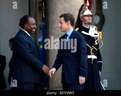 Paris (75) : Ali-Ben Bongo Ondimba, Président du Gabon, à l'Elysée (2009/11/20) Banque D'Images