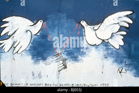 Berlin (Allemagne) : Mur de Berlin, East Side Gallery (1990) Banque D'Images