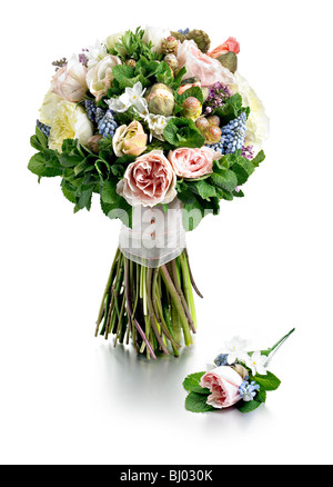 Bluebell rose main liée posy Banque D'Images