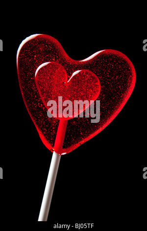 Sucette en forme de coeur Banque D'Images