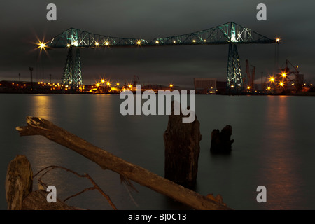 Tees Transporter Bridge sur la Rivière Tees, Middlesbrough, Cleveland, Angleterre Banque D'Images