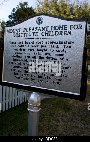 Mount Pleasant Home pour enfants démunis - Prix et coûts d'environ un dollar par semaine et par enfant. Banque D'Images