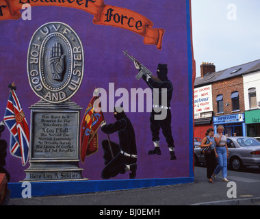 Photo murale, District de Shankill, à Belfast, dans le comté d'Antrim, Irlande du Nord, Royaume-Uni Banque D'Images