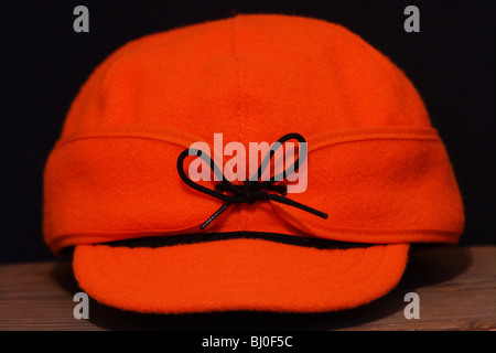 Close up still life stormy kromer blaze orange hat Banque D'Images