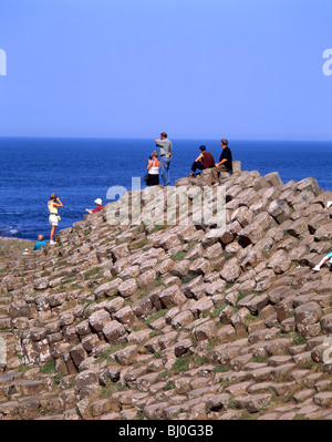 Le Giant's Causeway, comté d'Antrim, en Irlande du Nord, Royaume-Uni Banque D'Images