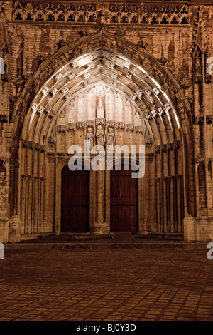 Portail principal de la Cathédrale Saint-Bavon à Gand, Flandre orientale province, Belgique Banque D'Images