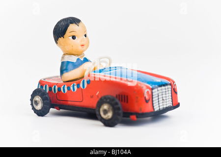 Old tin toy voiture modèle Banque D'Images