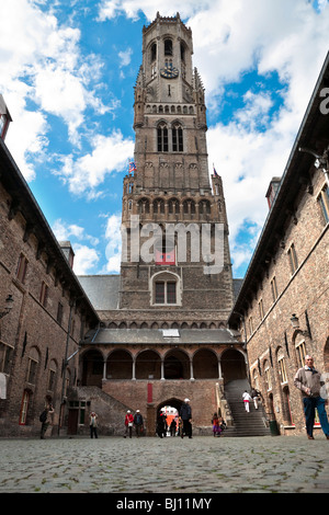 Halle et Beffroi Bruges Belgique Banque D'Images