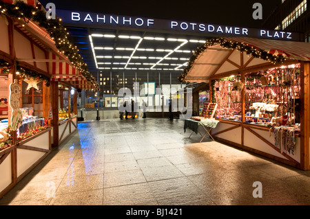 Marchés de Noël de la Potsdamer Platz Berlin Allemagne Banque D'Images