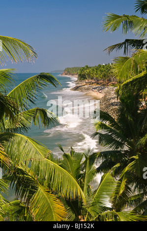 Vue côtière Inde Varkala Kerala Banque D'Images