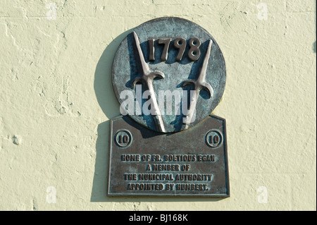 Une plaque marquant l accueil de fr. Boetius Egan, Castlebar, Comté de Mayo, Irlande Banque D'Images