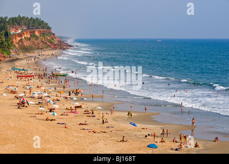 Varkala Kerala Inde Papanasam Beach Banque D'Images