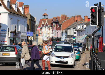 Le centre-ville de Great Dunmow, High Street, Essex, Angleterre Banque D'Images